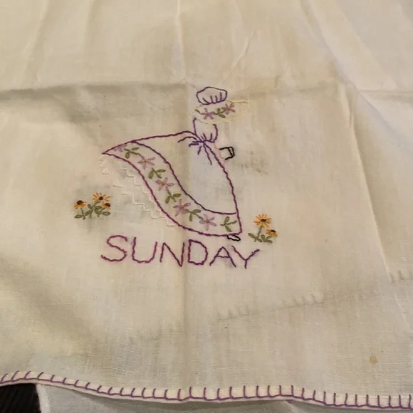 Vintage tea towels days of the week bake iron cleaning market gardening … - Picture 9 of 15